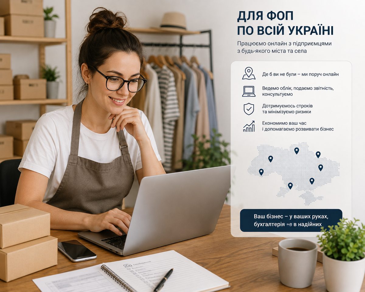 Бухгалтерія для ФОП по всій Україні онлайн — підприємниця в магазині